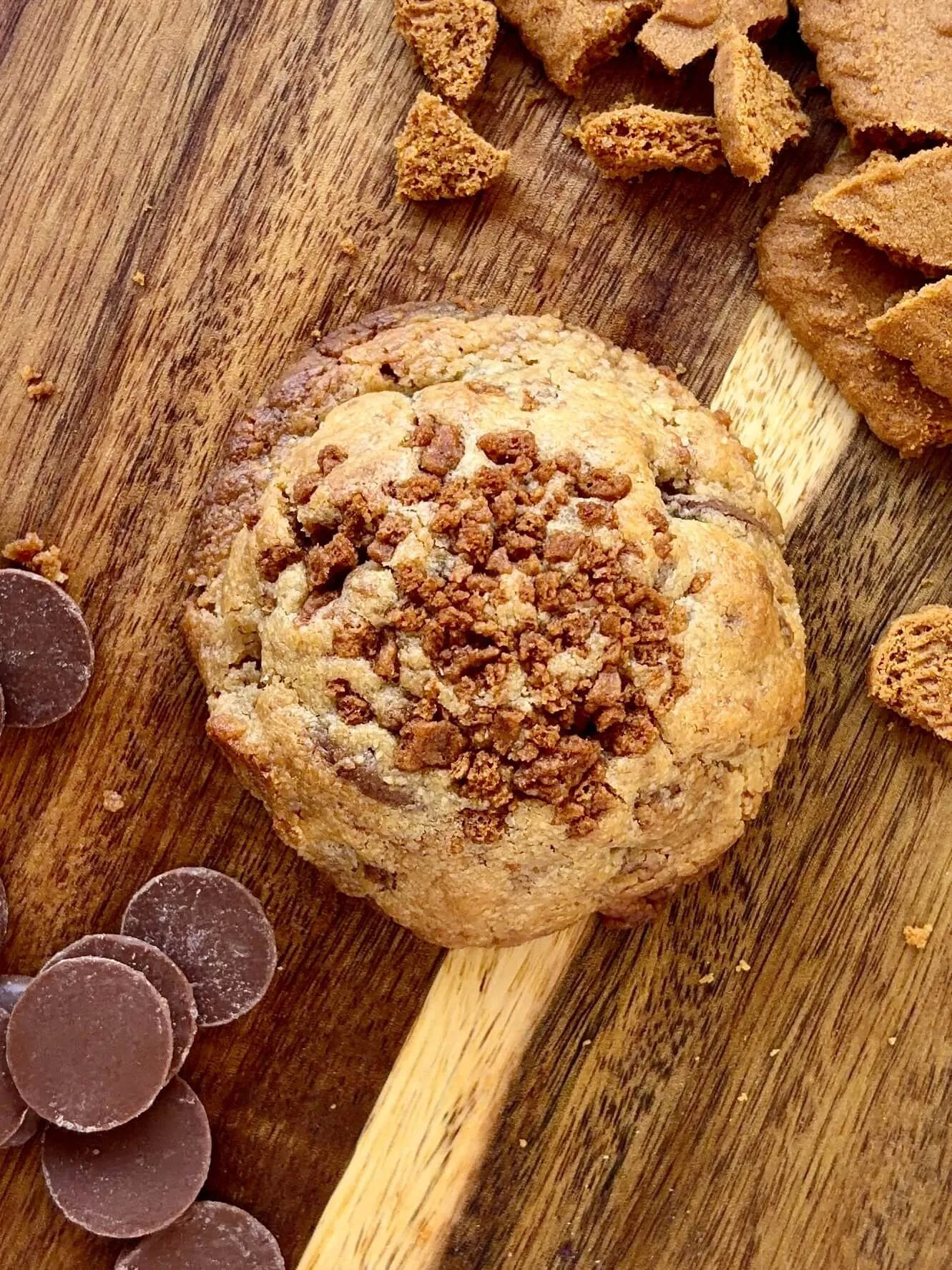 Détail cookie Spéculos éclats croquants chocolat au lait Snackart artisanal Agen